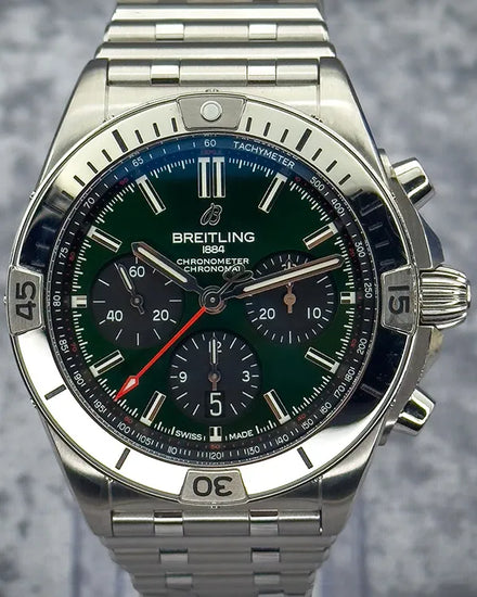 2021 Breitling Chronomat 42MM Green Dial Steel Bracelet (AB01343A1L1A1)