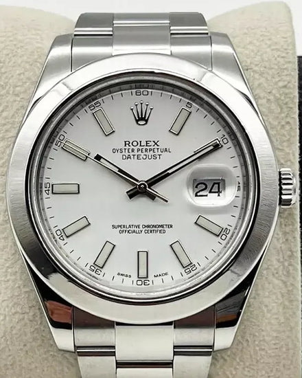 2014 Rolex Datejust II 41MM White Dial Oyster Bracelet (116300)