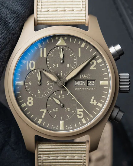 2024 IWC Schaffhausen Pilot Chronograph Top Gun "Mojave Desert" 41.9MM Brown Dial Rubber Strap (IW389402)