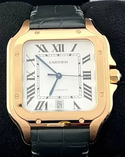 2022 Cartier Santos De Cartier 39.8MM Silver Dial Leather Strap (WGSA0019)