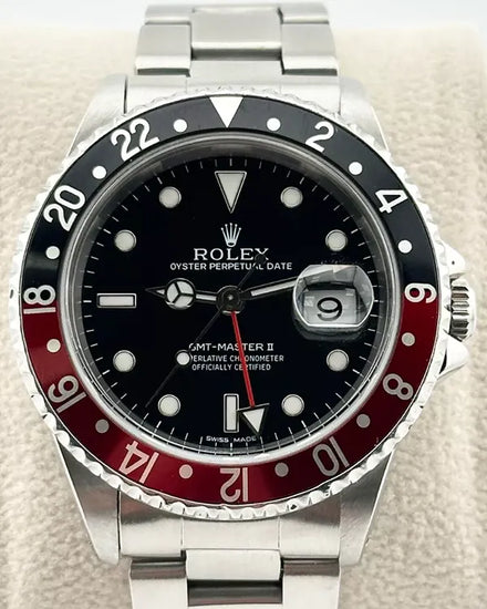 Rolex GMT-Master II "Coke" 40MM Black Dial Steel Bracelet (16710)