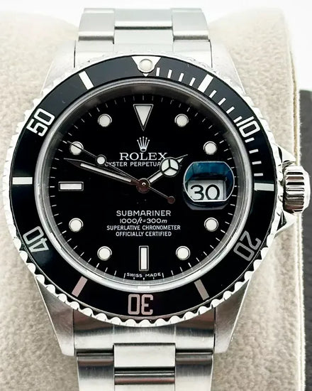 1995 (W Serial) Rolex Submariner Date 40MM Black Dial Oyster Bracelet (16610)