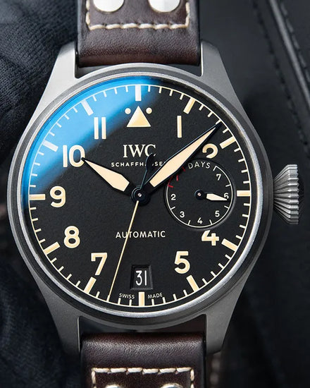 2019 IWC Schaffhausen Pilot Watch Heritage 7 Days 46.2MM Black Dial Leather Strap (IW501004)