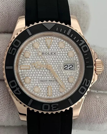 2021 Rolex Yacht-Master 40MM Diamond Pavé Dial Rubber Strap (126655)