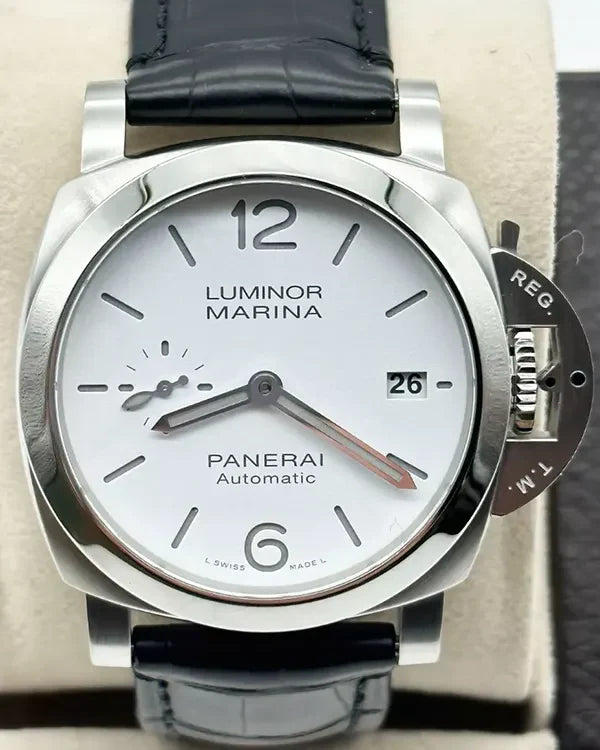 2022 Panerai Luminor Marina Quaranta 40MM White Dial Leather Strap (PAM01271)