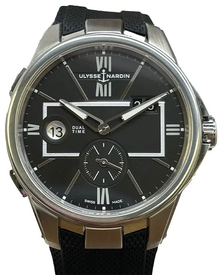 2023 Ulysse Nardin Executive Dual Time 42MM Black Dial Rubber Strap (243-20/42)