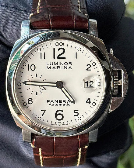 Panerai Luminor Marina 40MM White Dial Leather Strap (PAM00049)