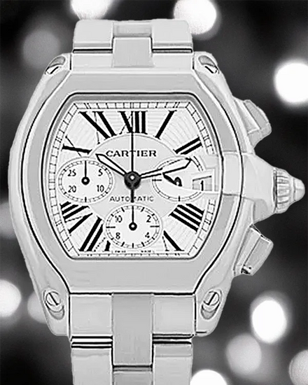 Cartier Roadster Large Chronograph 43MM Silver Dial Steel Bracelet (W62019X6)