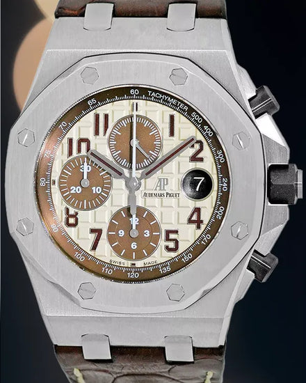 Audemars Piguet Royal Oak Offshore 42MM Ivory "Safari" Dial Leather Strap (26470ST.OO.A801CR.01)