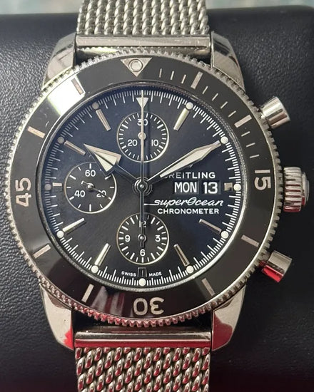 Breitling Superocean Heritage 44MM Black Dial Steel Bracelet (A13313121B1A1)