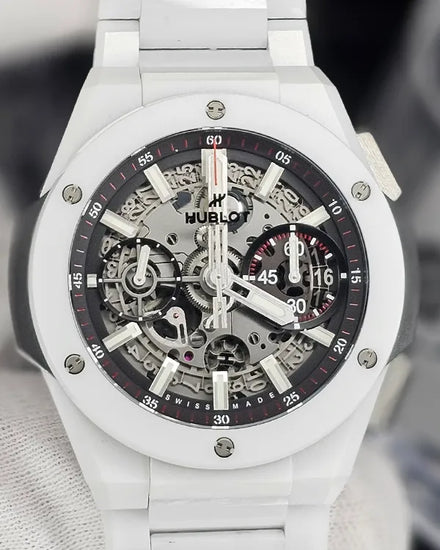 2021 Hublot Big Bang White Integral 42MM Skeleton Dial Ceramic Bracelet (451.HX.1123.HX)