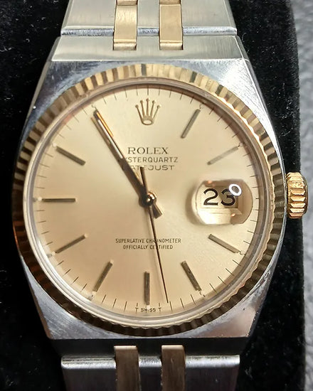 Rolex Datejust Oysterquartz 36MM Quartz Silver Dial Two-Tone Bracelet (17013)