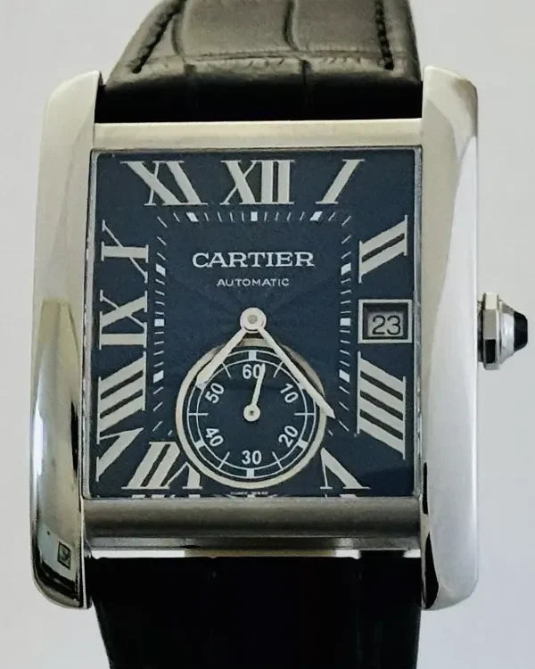 2016 Cartier Tank MC 44MM Blue Dial Leather Strap (WSTA0010)