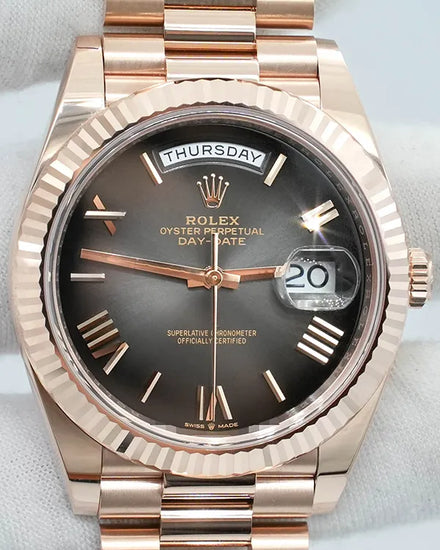 2024 Rolex Day-Date 40MM Slate Ombre Dial Rose Gold President Bracelet (228235)