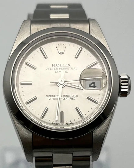 2000 (K Serial) Rolex Oyster Perpetual Lady-Date 26MM Silver Dial Oyster Bracelet (79160)