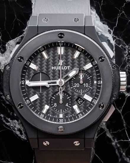 Hublot Big Bang "Black Magic" 44MM Carbon Fiber Dial Rubber Strap (301.CI.1770.RX)