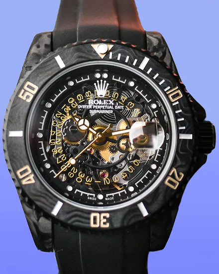 Rolex Submariner "Skeleton Concept Eclipse" L.E. 40MM Aftermarket Skeleton Dial Aftermarket Rubber Strap (ASREF5)