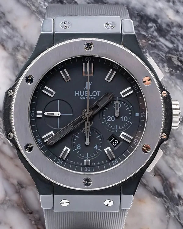 Hublot Big Bang Ice Bang 44MM Black Dial Rubber Strap (301.CK.1140.RX)