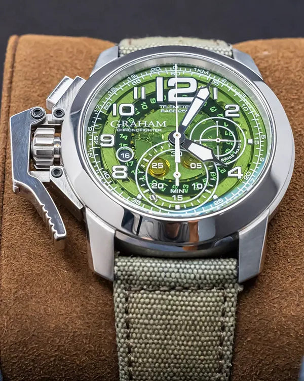 Graham Chronofighter Oversize 47MM Green Dial Textile Strap (2CCAU.G05A)