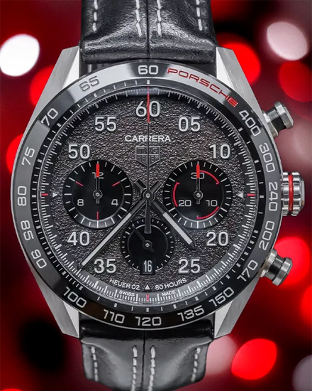 2021 Tag Heuer Carrera Porsche Chronograph S.E. 44MM Grey Dial Leather Strap (CBN2A1F.FC6492)