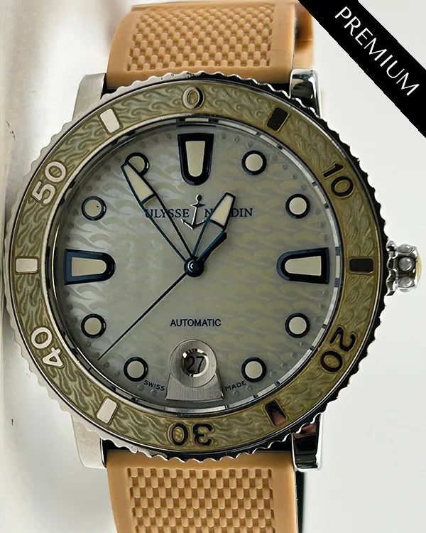 Ulysse Nardin Diver 40MM Mother Of Pearl Dial Aftermarket Rubber Strap (8103-101)