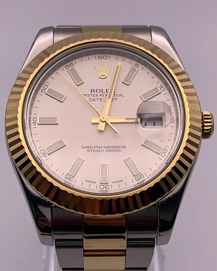 Rolex Datejust II 41MM White Dial Two-Tone Bracelet (116333)