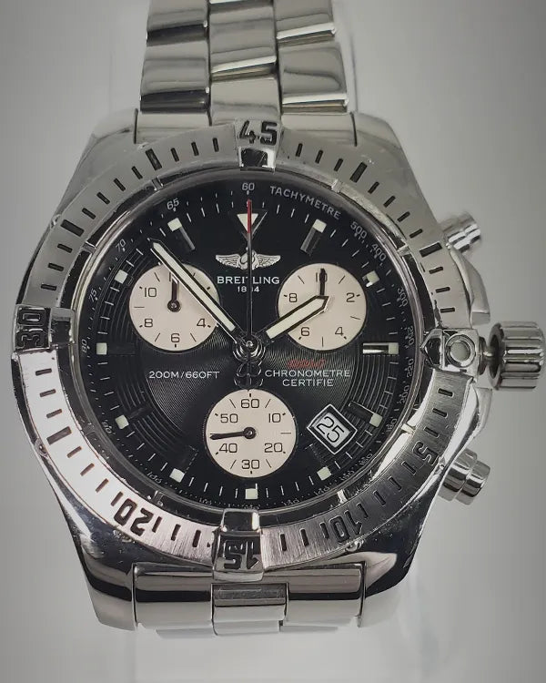 Breitling Colt Chronograph 41MM Quartz Black Dial Steel Bracelet (A73380)