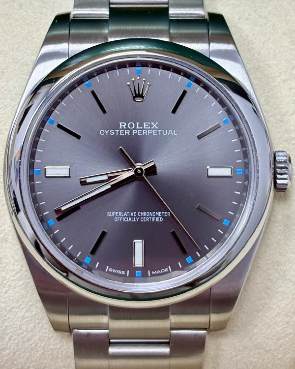 Rolex Oyster Perpetual 39MM Rhodium Dial Oyster Bracelet (114300)