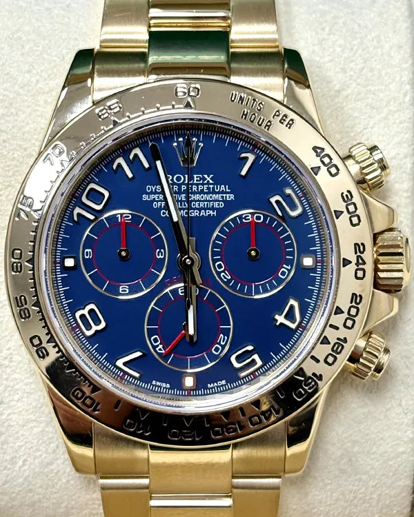 2017 Rolex Cosmograph Daytona 40MM Blue Dial Yellow Gold Bracelet (116508)