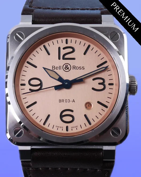 Bell & Ross BR 03 41MM Copper Dial Leather Strap (BR03A-GB-ST/SCA)