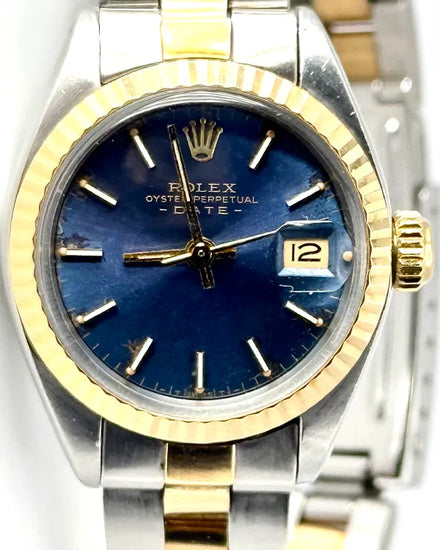 Rolex Oyster Perpetual Lady Date 26MM Blue Dial Two-Tone Oyster Bracelet (6916)