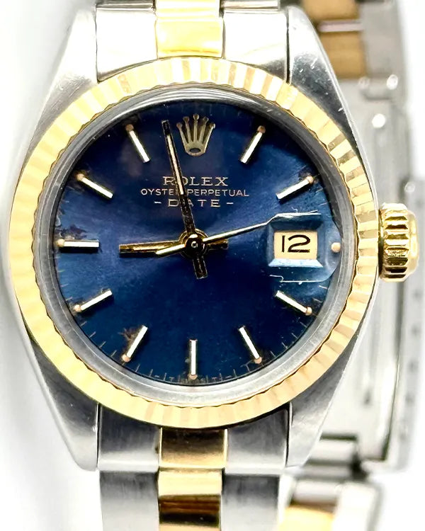 Rolex Oyster Perpetual Lady Date 26MM Blue Dial Two-Tone Oyster Bracelet (6916)