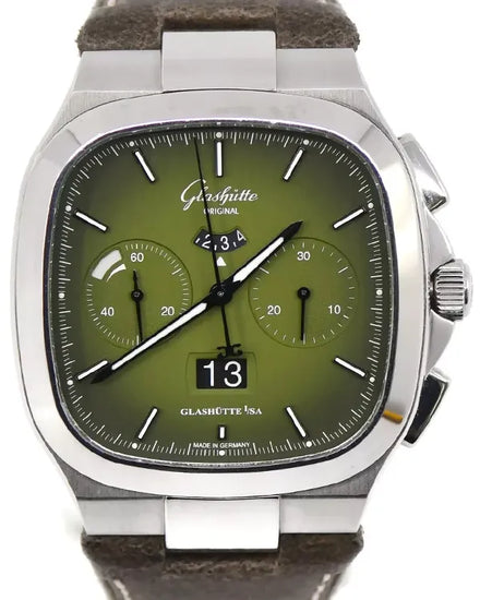 2024 Glashütte Original Seventies Panorama Date 40MM Green Dial Leather Strap (1-37-02-09-02-62)