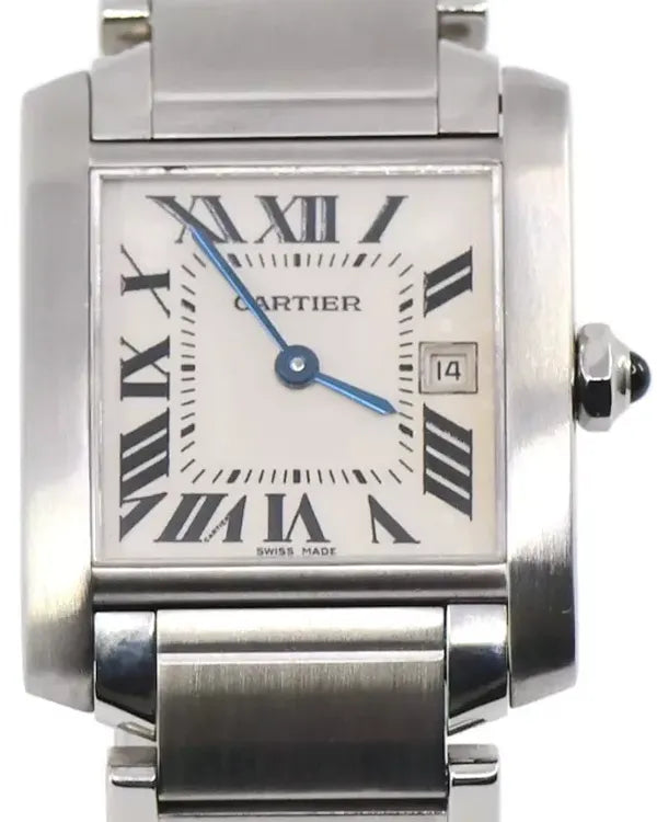 Cartier Tank Française 25MM Quartz White Dial Steel Bracelet (W51011Q3)