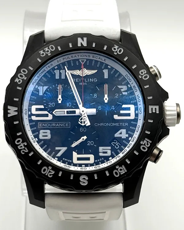 Breitling Endurance Pro 44MM Quartz Black Dial Rubber Strap (X82310A71B1S1)