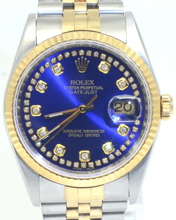 Rolex Datejust 36MM Aftermarket Blue Dial Two-Tone Jubilee Bracelet (16013)