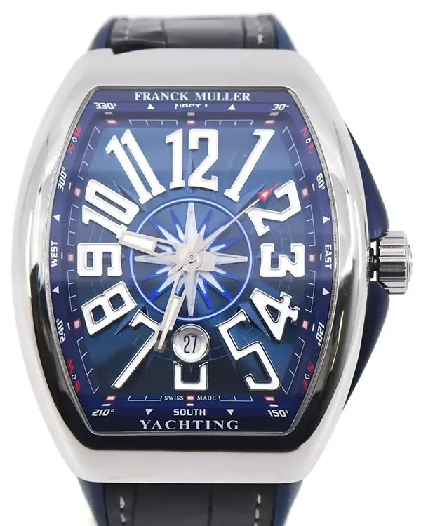 Franck Muller Vanguard 44MM Blue Dial Leather Strap (V45 SC DT)