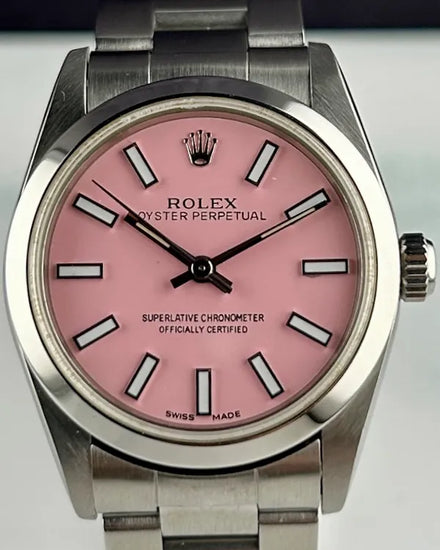 Rolex Oyster Perpetual 31MM Aftermarket Candy Pink Dial Oyster Bracelet (67480)