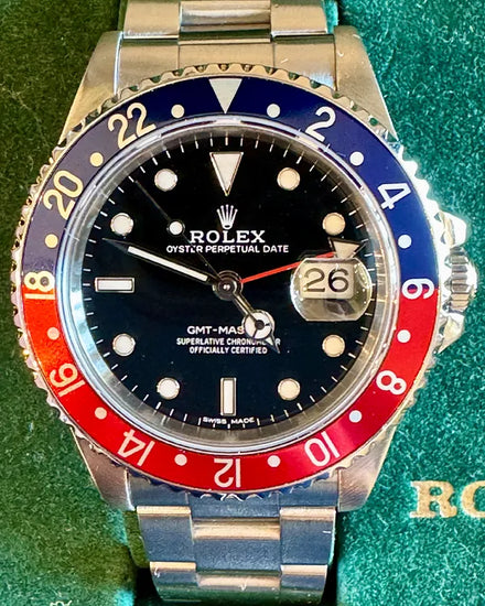 1989 (L Serial) Rolex GMT-Master "Pepsi" 40MM Black Dial Oyster Bracelet (16700)