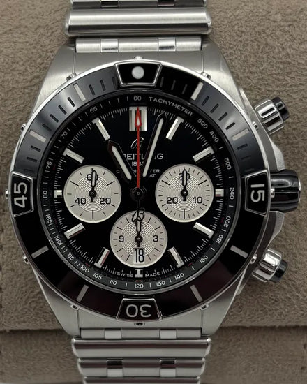 2022 Breitling Chronomat B01 44MM Black Dial Steel Bracelet (AB0136251B1A1)