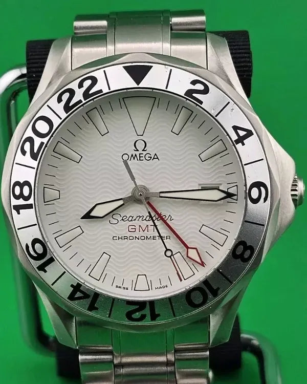 2005 Omega Seamaster GMT 41MM White Dial Steel Bracelet (2538.20.00)