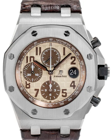 Audemars Piguet Royal Oak Offshore "Safari" 42MM Ivory Dial Leather Strap (26470ST.OO.A801CR.01)