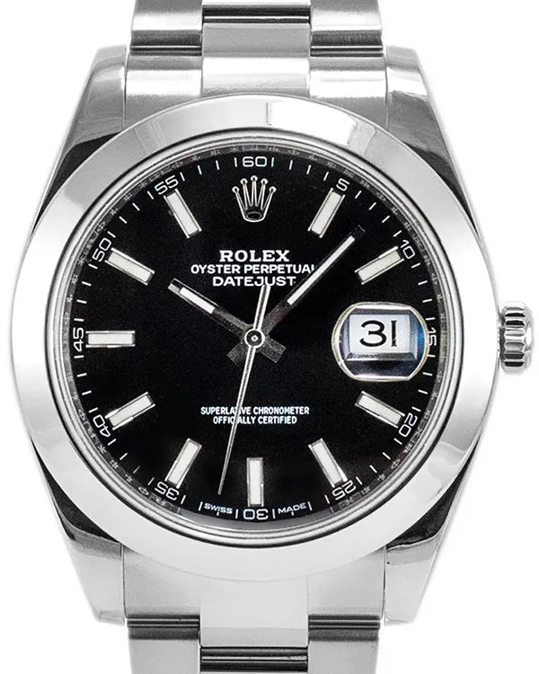 Rolex Datejust 41MM Black Dial Oyster Bracelet (126300)