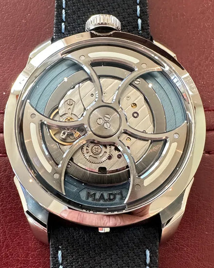 MB&F MAD Edition 1S Edition Blue 42MM Skeleton Dial Leather Strap (M.A.D.1S)