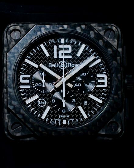 No Reserve - 2012 Bell & Ross BR 01-94 Chronograph L.E. 46MM Black Dial Carbon Fiber Strap (BR0194-CA-FIBER)