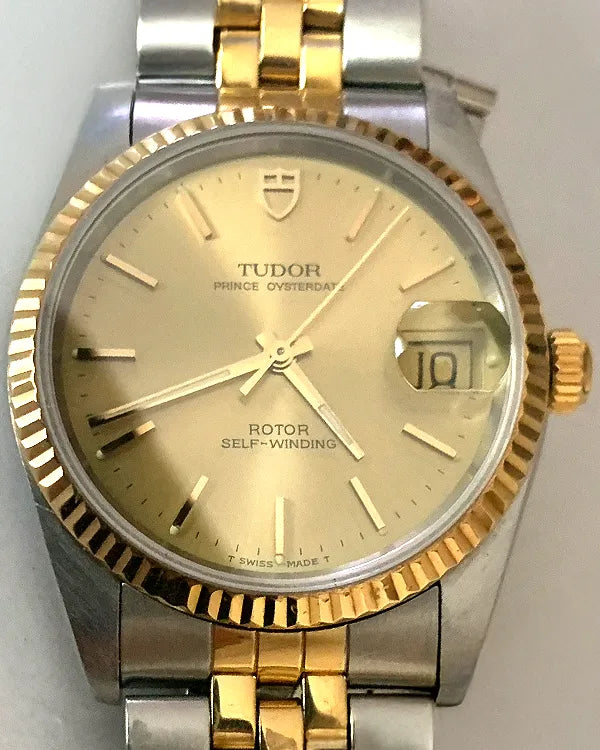 Tudor Prince Date 34MM Gold Dial Two-Tone Bracelet (75203)