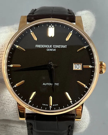 Frederique Constant Slimline 40MM Black Dial Leather Strap (FC-316C5B9)