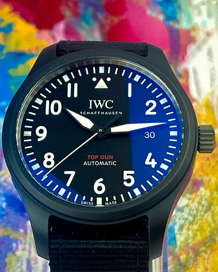 2022 IWC Schaffhausen Pilot Top Gun 41MM Black Dial Textile Strap (IW326901)