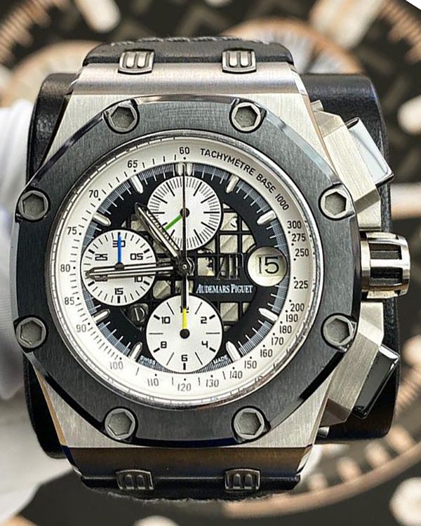 Audemars Piguet Royal Oak Offshore "Rubens Barrichello II" L.E. 44MM Black Dial Leather Strap (26078IO.OO.D001VS.01)