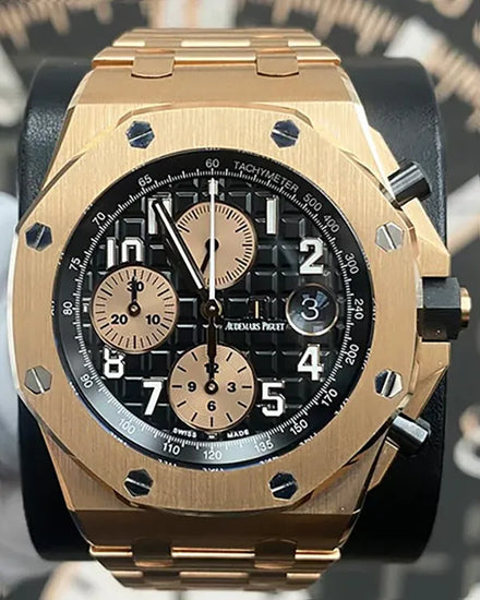Audemars Piguet Royal Oak Offshore "The Brick" Chronograph 42MM Black Dial Rose Gold Bracelet (26470OR.OO.1000OR.03)
